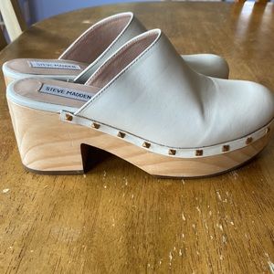 Steve Madden Leather Upper Studded Clogs